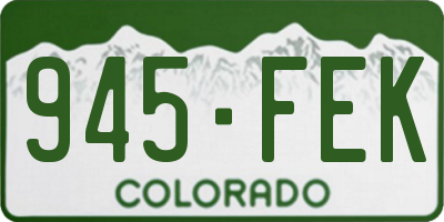 CO license plate 945FEK