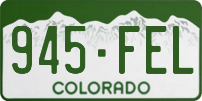 CO license plate 945FEL