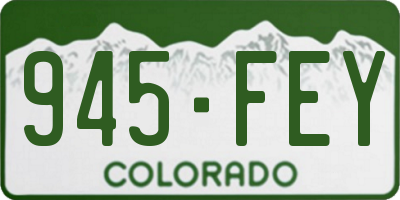 CO license plate 945FEY