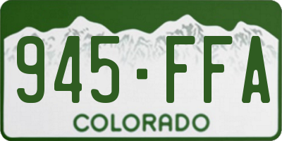 CO license plate 945FFA