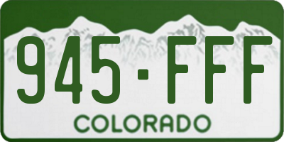 CO license plate 945FFF
