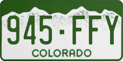 CO license plate 945FFY
