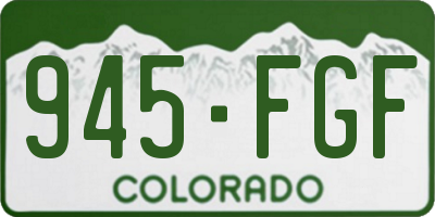 CO license plate 945FGF