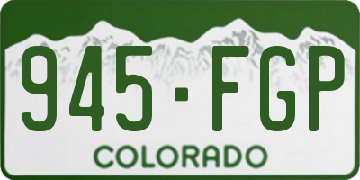 CO license plate 945FGP