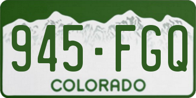 CO license plate 945FGQ