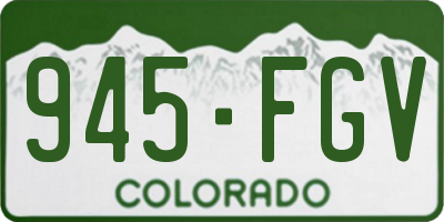 CO license plate 945FGV