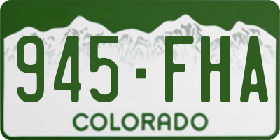 CO license plate 945FHA