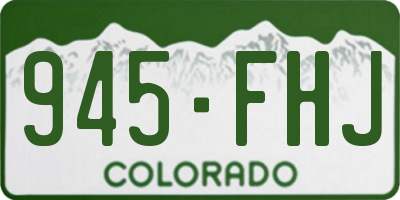 CO license plate 945FHJ