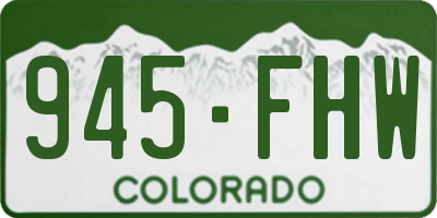 CO license plate 945FHW