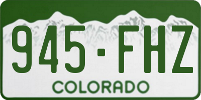 CO license plate 945FHZ