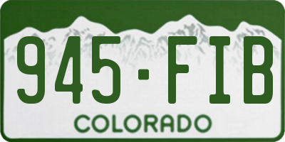 CO license plate 945FIB