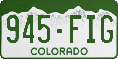 CO license plate 945FIG