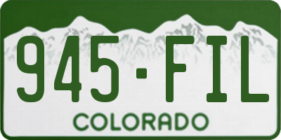 CO license plate 945FIL