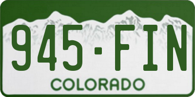 CO license plate 945FIN