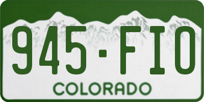 CO license plate 945FIO