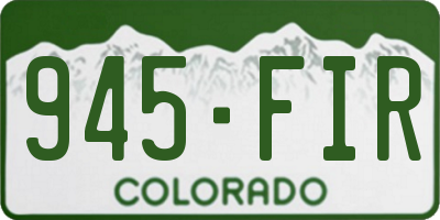 CO license plate 945FIR