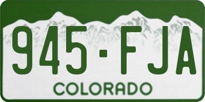 CO license plate 945FJA