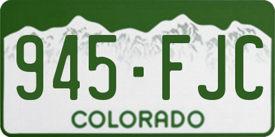 CO license plate 945FJC