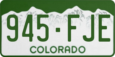 CO license plate 945FJE