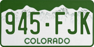 CO license plate 945FJK
