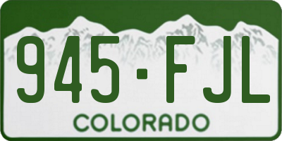 CO license plate 945FJL