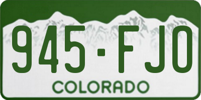 CO license plate 945FJO