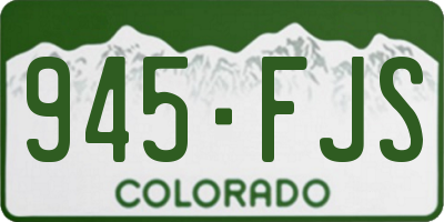 CO license plate 945FJS