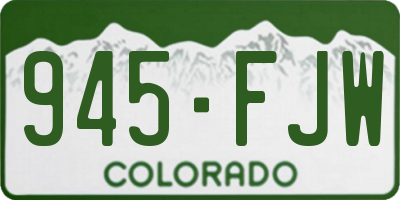 CO license plate 945FJW