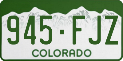 CO license plate 945FJZ