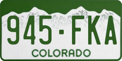 CO license plate 945FKA