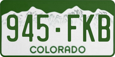 CO license plate 945FKB