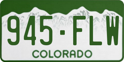 CO license plate 945FLW