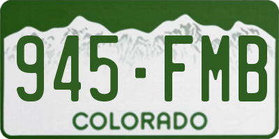 CO license plate 945FMB