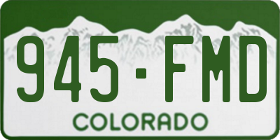 CO license plate 945FMD