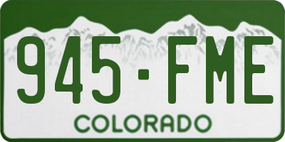 CO license plate 945FME