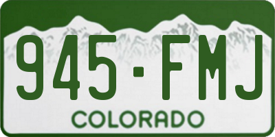 CO license plate 945FMJ