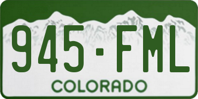 CO license plate 945FML
