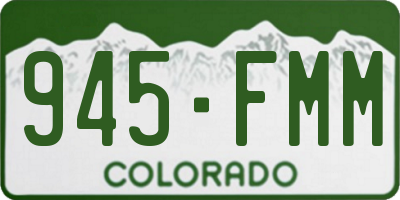 CO license plate 945FMM