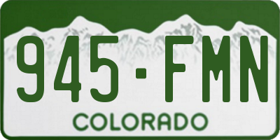 CO license plate 945FMN