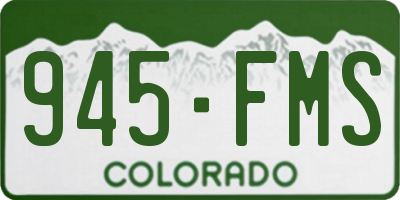 CO license plate 945FMS