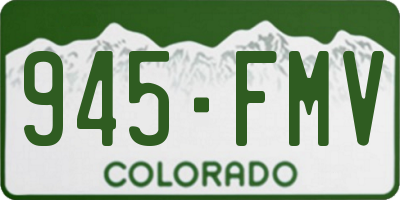CO license plate 945FMV