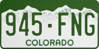 CO license plate 945FNG