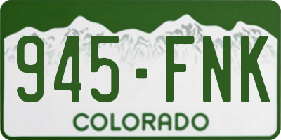 CO license plate 945FNK