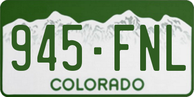 CO license plate 945FNL