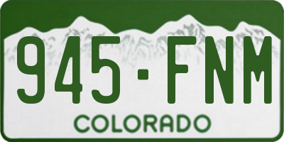 CO license plate 945FNM