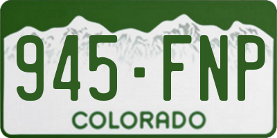 CO license plate 945FNP