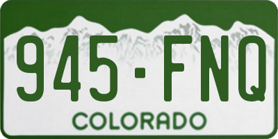 CO license plate 945FNQ