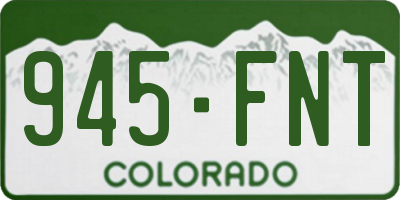 CO license plate 945FNT