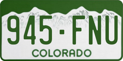 CO license plate 945FNU