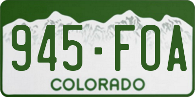 CO license plate 945FOA